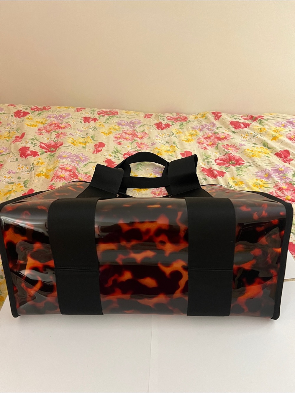 NWT Flaunt Tortoiseshell Clear Tote in Amber Brown - Picture 10 of 16